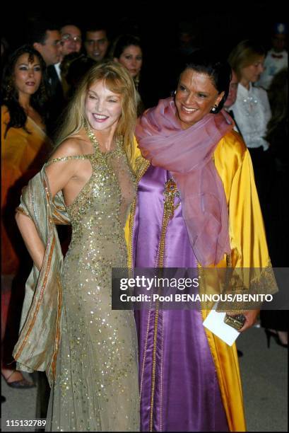 Mohammed VI and his wife Salma at the Marrakech film festival in Morocco on September 19, 2002 - Arielle Dombasle and Miss Lagardere.