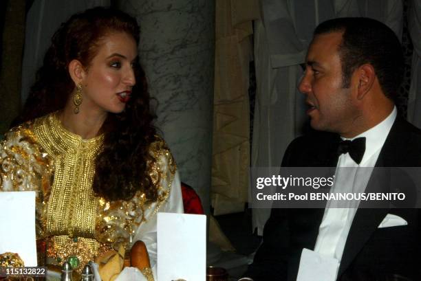 Mohammed VI and his wife Salma at the Marrakech film festival in Morocco on September 19, 2002.