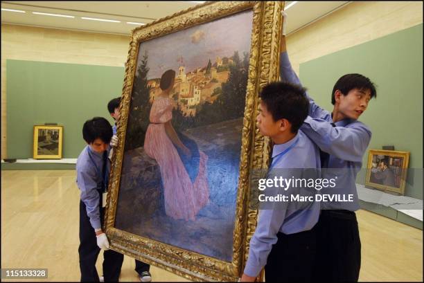 Exhibition of impressionists from French national collections installed at Beijing's Fine Arts Palace as part of the "Year of France in China" in...