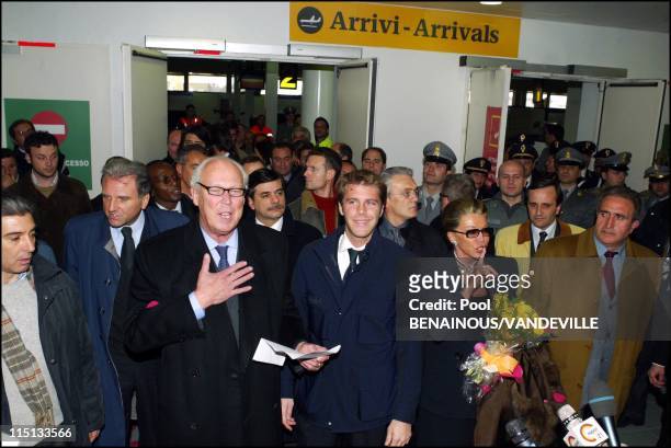 Arrival of the Savoy royal family in Naples, Italy on March 15, 2003 - Vittorio Emanuele of Savoy, the son of Italy's last king, returned to Italy...