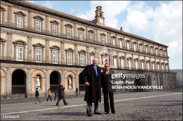 The Savoy royal family in Naples: Vittorio Emanuele of Savoy, the son of Italy's last king, returned to Italy with his wife Marina and their son...