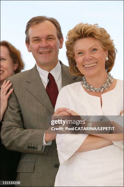 56th Cannes Film Festival: Photo-Call of European Ministers of culture in Cannes, France on May 15, 2003 - Jean-Jacques Aillagon and the European...