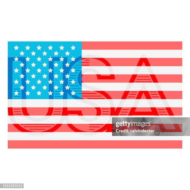 usa flag design - festive border stock illustrations