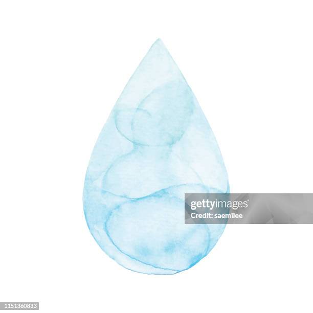 stockillustraties, clipart, cartoons en iconen met blauwe water druppel - watercolour splash