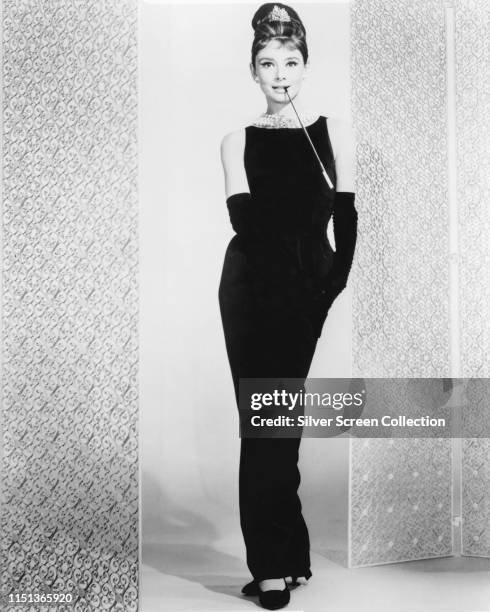 Actress Audrey Hepburn as Holly Golightly in a publicity shot for the film 'Breakfast at Tiffany's', 1961.