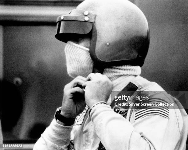 American actor Steve McQueen as racing driver Michael Delaney in the film 'Le Mans', 1971.