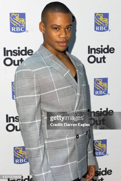 On the Rainbow Carpet at the 2019 Inside Out LGBT Film Festival Opening Night Gala at TIFF Bell Lightbox on May 23, 2019 in Toronto, Canada.