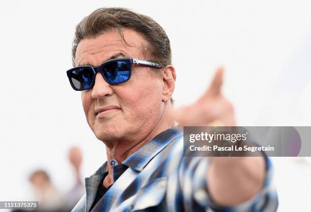 Sylvester Stallone attends the photocall for Sylvester Stallone & Rambo V: Last Blood during the 72nd annual Cannes Film Festival on May 24, 2019 in...