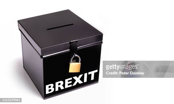 brexit election ballot box - brexit negotiations stockfoto's en -beelden