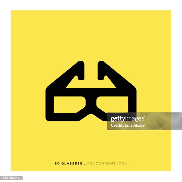 illustrations, cliparts, dessins animés et icônes de icône de lunettes 3d - audio visual icon vector