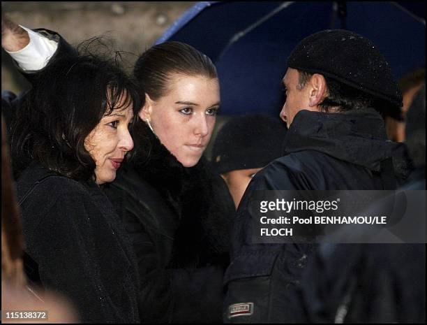 Funerals of Ticky Holgado in Paris, France on January 26, 2004 - Mrs Holgado and her daughter.