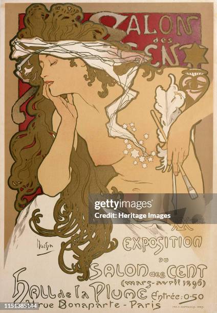 Poster for the XXth Exposition in the Salon des Cent, Paris, France, 1896. Found in the collection of the State A Pushkin Museum of Fine Arts,...