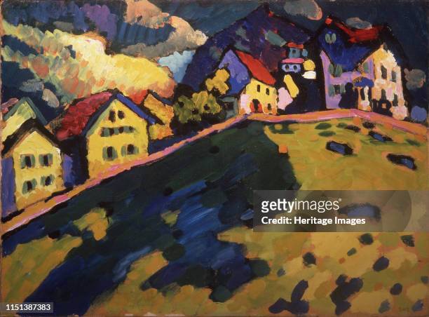 Summer landscape, 1909. Found in the collection of the State Russian Museum, St. Petersburg. Artist Kandinsky, Wassily Vasilyevich .