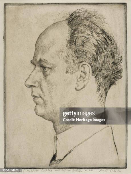 Portrait of Wilhelm Furtwängler , 1928. From a private collection. Artist Orlik, Emil .
