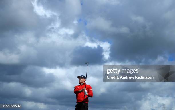 Matt Wallace of England plays his second shot on the fourth hole during the second round of the Made in Denmark at Himmerland Golf & Spa Resort on on...