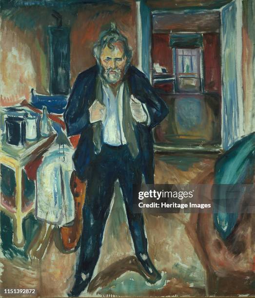 Sleepless Night. Self-Potrait in Inner Turmoil. Found in the collection of Munch Museum, Oslo. Artist Munch, Edvard .