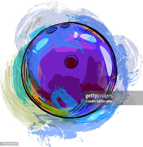 bowling ball drawing - bowling ball stock illustrations