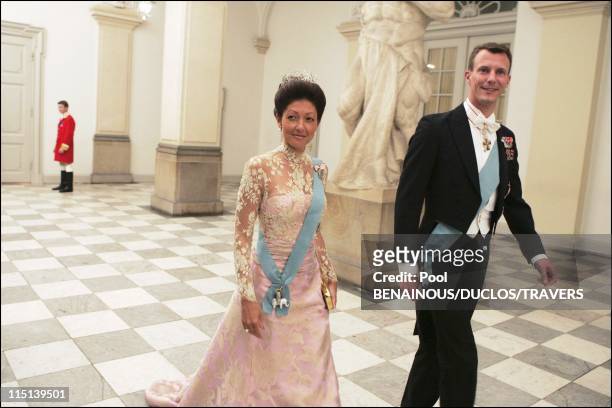 Wedding of Prince Frederik and Mary Elisabeth Donaldson, dinner in Christianborg palace in Copenhagen, Denmark on May 11, 2004 - Joachim and...