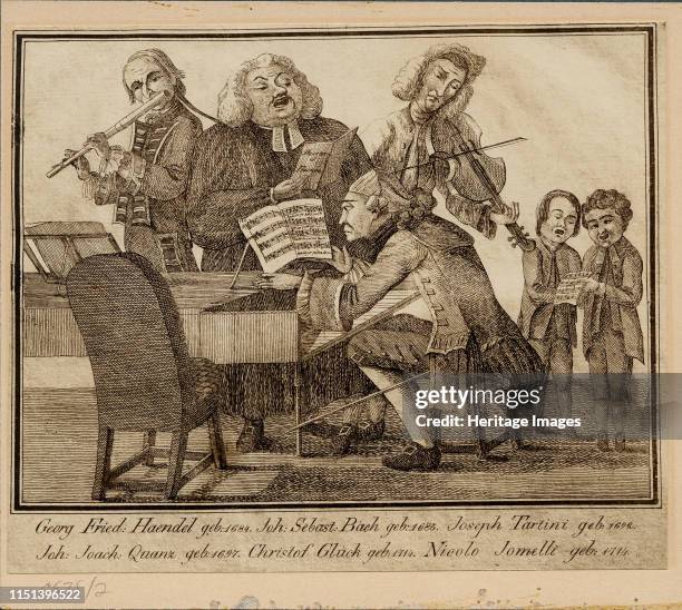 Georg Friedrich Haendel, Johann Sebastian Bach, Giuseppe Tartini, Johann Joachim Quantz, Christoph Willibald Gluck and Niccolò J. Private Collection....