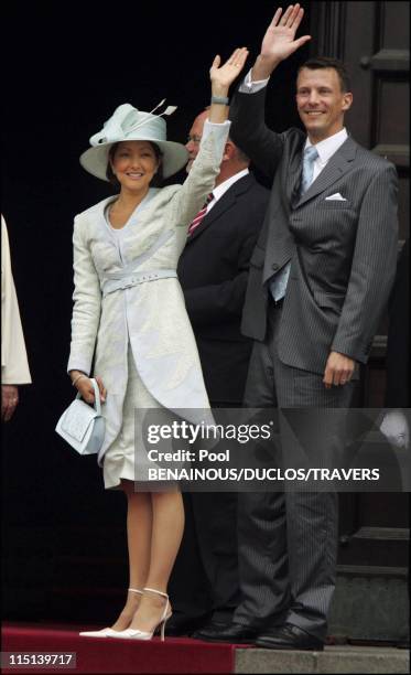 Wedding of Prince Frederik and Mary Donaldson: reception at the city hall of Copenhagen in Copenhagen, Denmark on May 12, 2004 - Princess Alexandra...