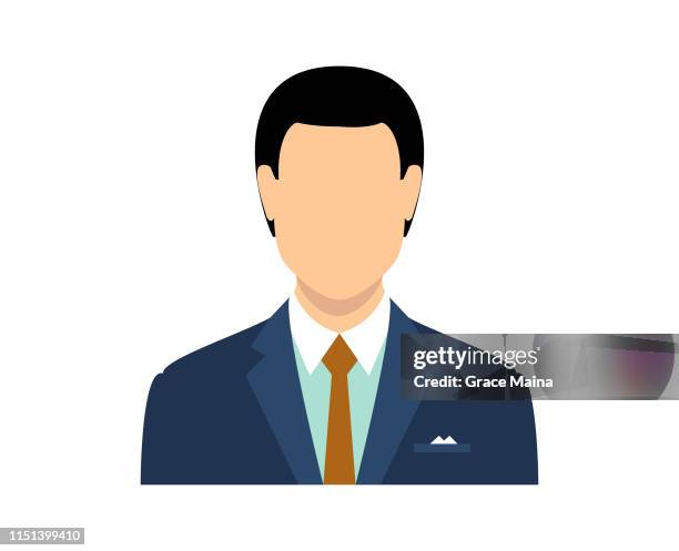 blank face avatar of a man - blank expression stock illustrations