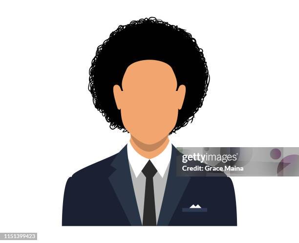 アフロのヘアスタイルの男の空白の顔のアバター - afro点のイラスト素材／クリップアート素材／マンガ素材／アイコン素材