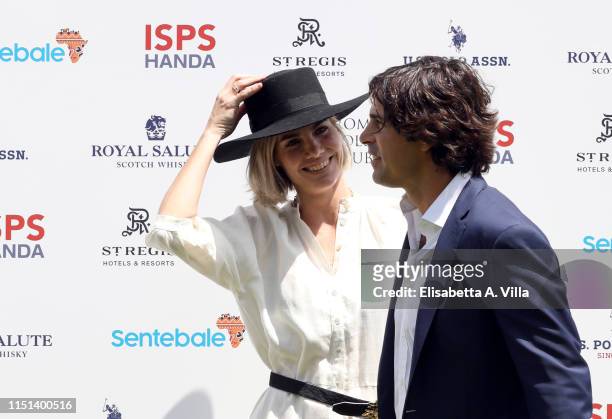 Nacho Figueras and wife Delfina Figueras attend the 2019 Sentebale ISPS Handa Polo Cup at Roma Polo Club on May 24, 2019 in Rome, Italy. Sentebale...