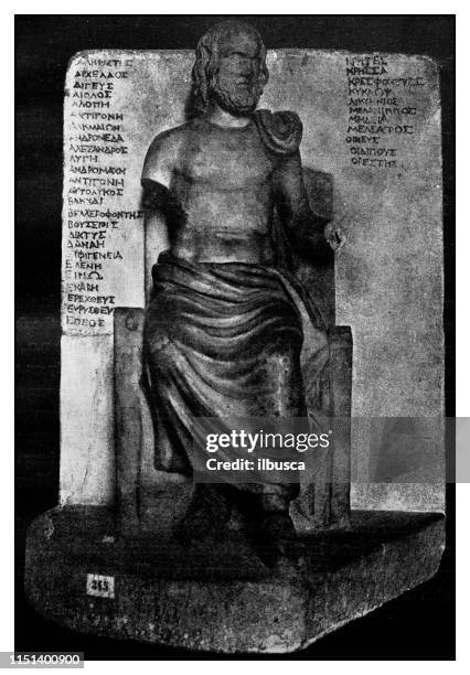 Atlas Of Classical Portraits Greek Statue Of Euripides High-Res Vector Graphic