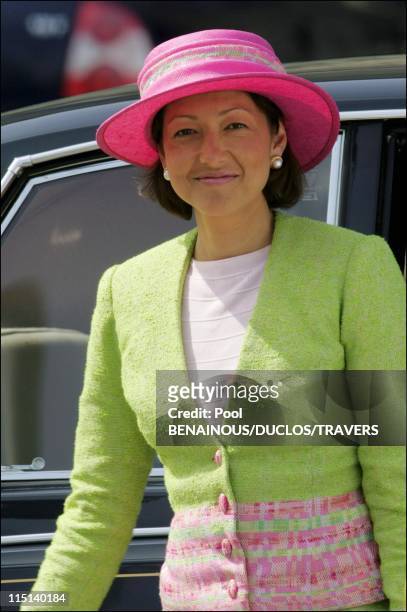 Party on the Royal yacht for the wedding of Prince Frederik and Mary Donaldson in Copenhagen, Denmark on May 13, 2004 - Princess Alexandra.
