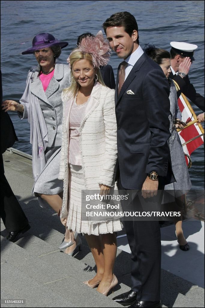 On The Eve Of Prince Frederik And Mary Donaldson'S Wedding : After Lunch On The Royal Yacht In Copenhagen, Denmark On May 13, 2004.