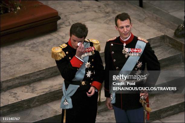 Wedding of Prince Frederik of Denmark and Mary Donaldson: arrivals at the cathedral in Copenhagen, Denmark on May 14, 2004 - Prince Frederik and...