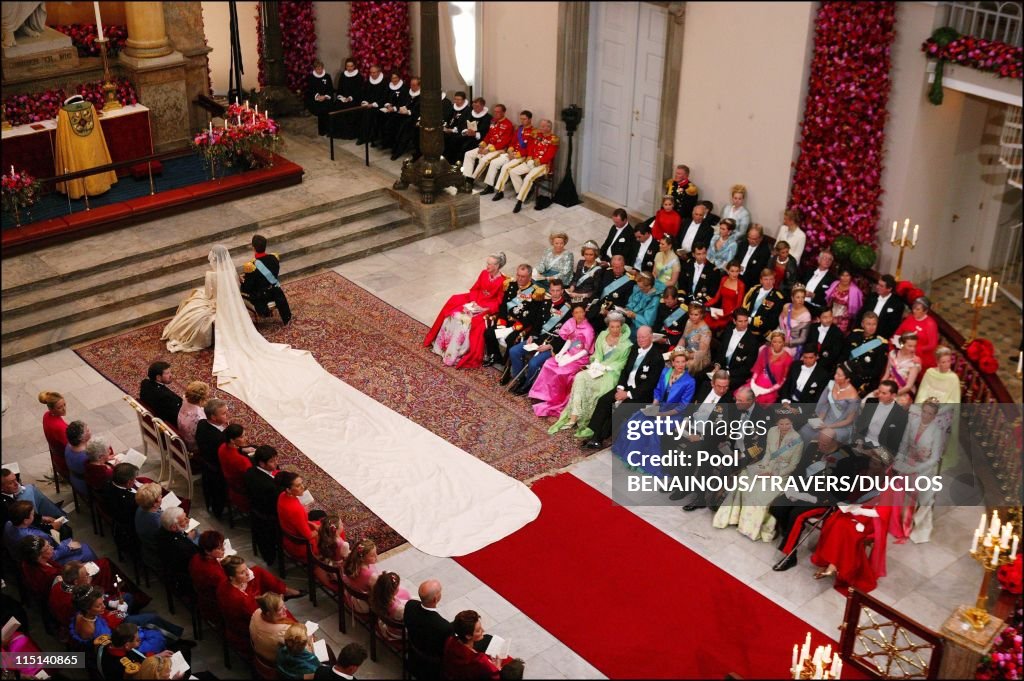 Wedding Of Prince Frederik And Mary Donaldson: Ceremony Inside The Cathedral In Copenhagen, Denmark On May 14, 2004.