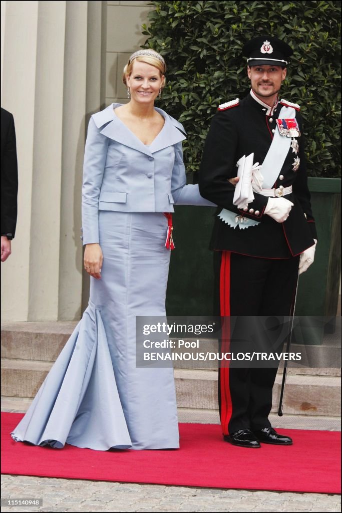 Wedding Of Prince Frederik Of Denmark And Mary Donaldson: Arrivals At The Cathedral In Copenhagen, Denmark On May 14, 2004.