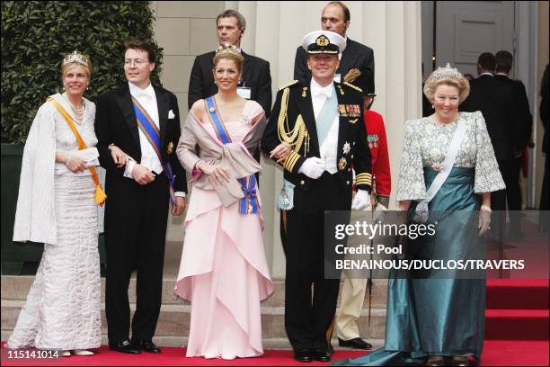 Wedding of Prince Frederik of Denmark and Mary Donaldson: arrivals at the cathedral in Copenhagen, Denmark on May 14, 2004 - Princess Laurentien and...