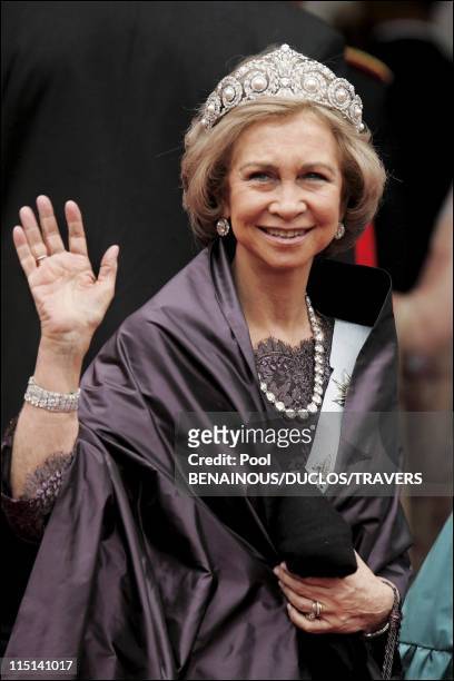 Royal wedding of Prince Frederik and Mary Donaldson, arrivals at the cathedral in Copenhagen, Denmark on May 14, 2004 - Royal wedding of Prince...