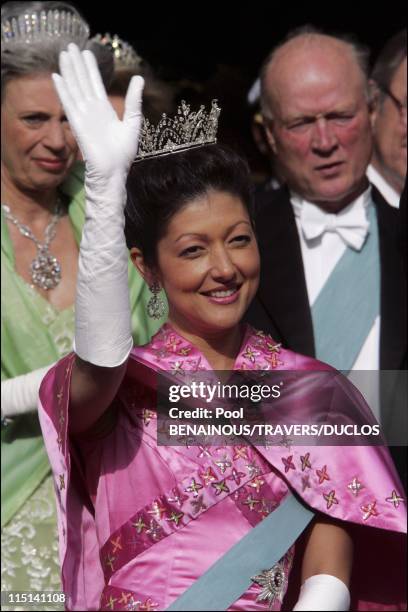 Wedding of Prince Frederik of Denmark and Mary Donaldson : After the ceremony in Copenhagen, Denmark on May 14, 2004 - Princess Alexandra of Denmark.