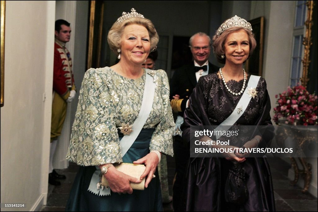 Royals Arriving At The Dinner Offered To Prince Frederik And Mary Donaldson For Their Wedding In Copenhagen, Denmark On May 14, 2004.