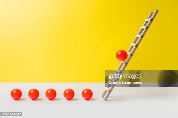 leadership concept image. - climbing ladder of success stock pictures, royalty-free photos & images