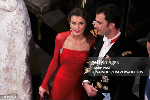 Wedding of Prince Frederik of Denmark and Mary Donaldson : the Wedding waltz at Fredensborg Palace in Copenhagen, Denmark on May 14, 2004 - Prince...