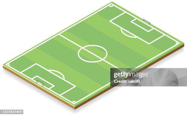 shady isometric soccer field - defender soccer player stock illustrations