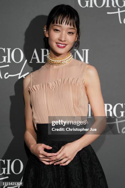 Japanese actress Ayame Goriki arrives at the Giorgio Armani 2020 Cruise Collection on May 24, 2019 in Tokyo, Japan.