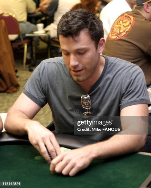 Celebrities at World Poker Tour 2004 at the Bicycle Casino in Bell Gardens in United States on August 28, 2004 - Ben Affleck competes in the World...