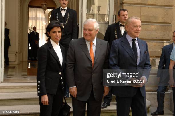 Transfer of power in Ministry of Justice between Rachida Dati and Pascal Clement outgoing minister in Paris, France on May 18, 2007.