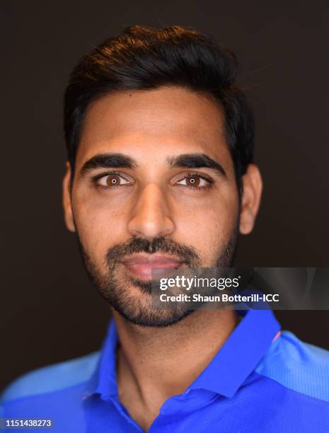 Bhuvneshwar Kumar of India poses for a portrait prior to the ICC Cricket World Cup 2019 at the Plaza Hotel on May 24, 2019 in London, England.