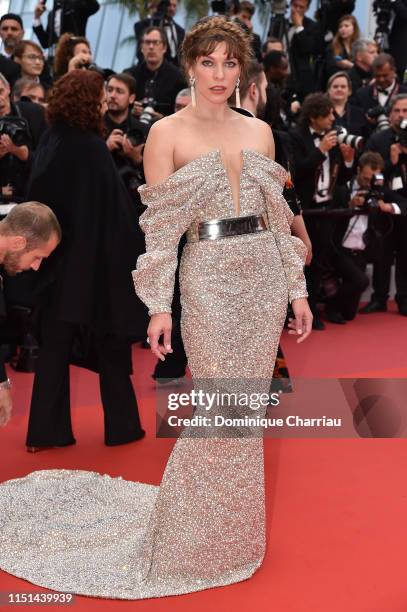 Milla Jovovich attends the screening of "Sibyl" during the 72nd annual Cannes Film Festival on May 24, 2019 in Cannes, France.