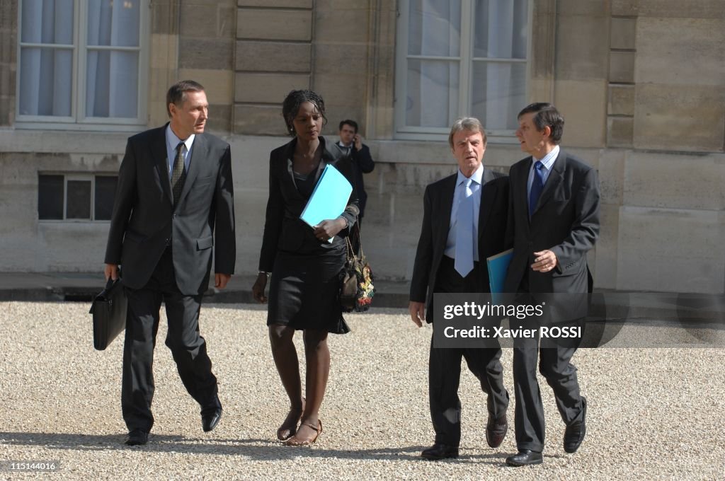 Arrivals At The First Ministers' Cabinet Meeting After A Government Reshuffle Following Legislative Elections At The Elysee Palace In Paris, France On June 20, 2007.