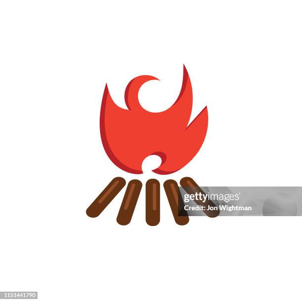fire - flat design bbq - barbecue icon - backyard fire stock illustrations