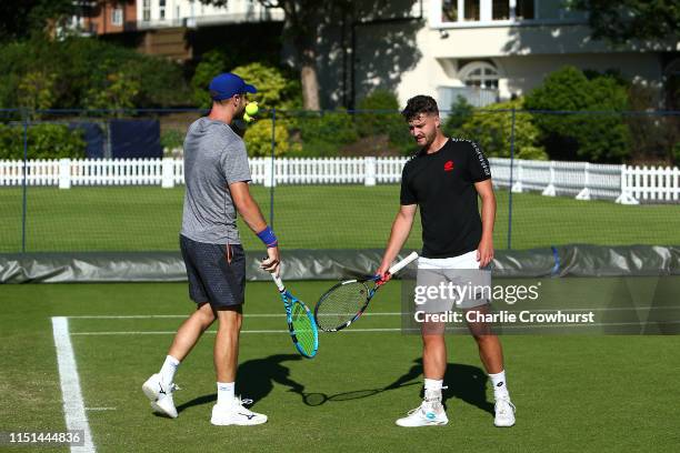 Jonny O'Mara and Luke Bambridge of Great Britain in action during a practice session during qualifying for the Nature Valley International at...