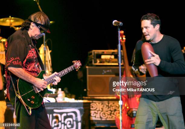 Santana Performs in Los Angeles, United States on October 02, 2004 - Carlos Santana and vocalist Andy Vargas perform live at the Greek Theatre.