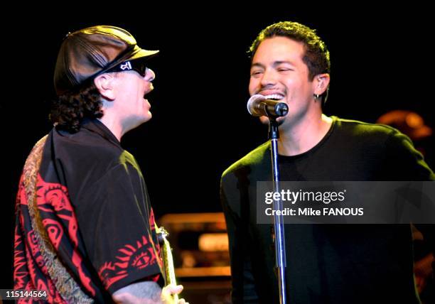 Santana Performs in Los Angeles, United States on October 02, 2004 - Carlos Santana and vocalist Andy Vargas perform live at the Greek Theatre.